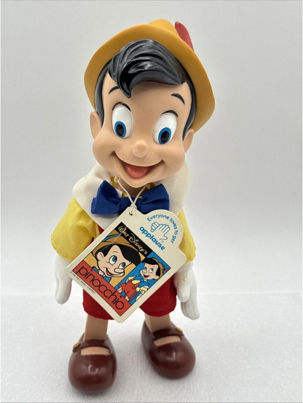 Disney Applause Pinocchio Posable Doll Toy Jointed Vinyl 9.5” Vintage With Tag